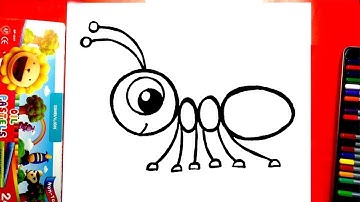 Vẽ con kiến đơn giản  - Cách vẽ con kiến cute - Hướng dẫn vẽ con kiến dễ thương