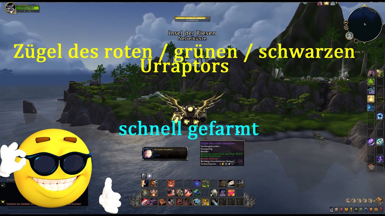 WoW - Mountguide roter Urraptor / Reittier aus dem Urei - - Pandaria Insel der Riesen
