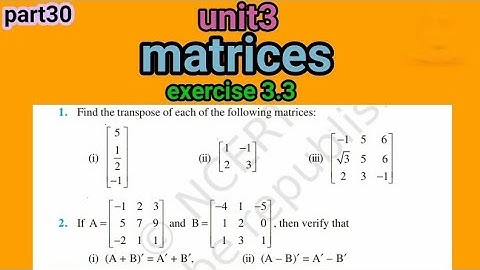 One Shot Ex 3.3 Class12 | Matrices | Class 12 One Shot Ex 3.3 Math | #india #new #trending (2023)