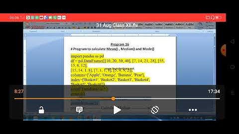 Class XII Informatics Practices 31-08-2020 By Mr. Praveen Singh Ch- Python Pandas (Dataframe)