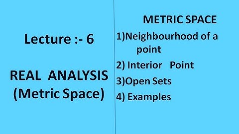 Lecture 6 || Neighbourhood of a point || Interior Point || Open Sets || Examples || Real Analysis