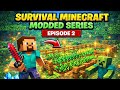 Survival Minecraft bedrock Modded Series – Episode 2 | I Created a Temporary Farm! 🌾