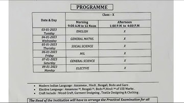 Assam hslc exam 2023 New routine declared || Kamrup District Pre Board exam 2023 Real Routine