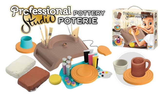 Tormeaw DIY Pottery Art Wheel Play Toy Set/Handmade Clay Pot