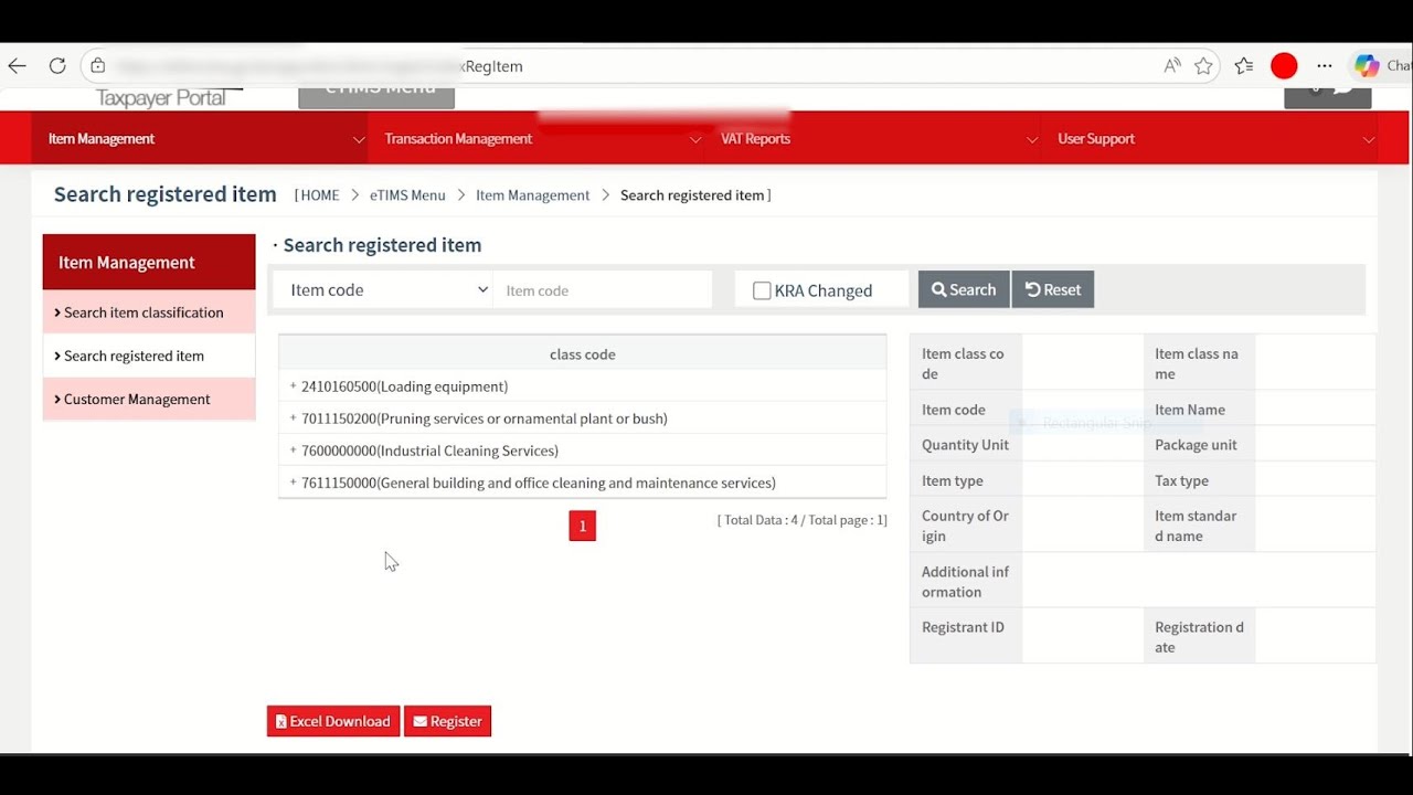 2.  Adding ITEMS  KRA eTIMS Online