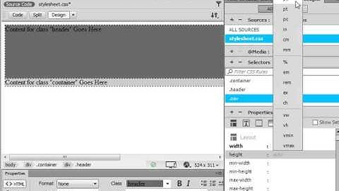 Web Design Basics: Dreamweaver CC 2015 CSS for DIV tags