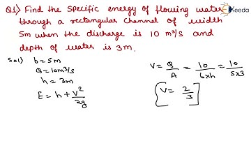 1st Numerical of Specific Energy | Hydraulics - GATE