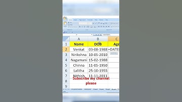 MS Excel tutorials Telugu#date of birth ను  ఉపయోగించి age calculations ఎలా చేయాలి?