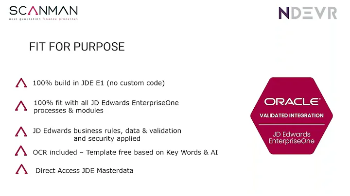 AP Automation For JD Edwards - Oracle Validated, SCANMAN
