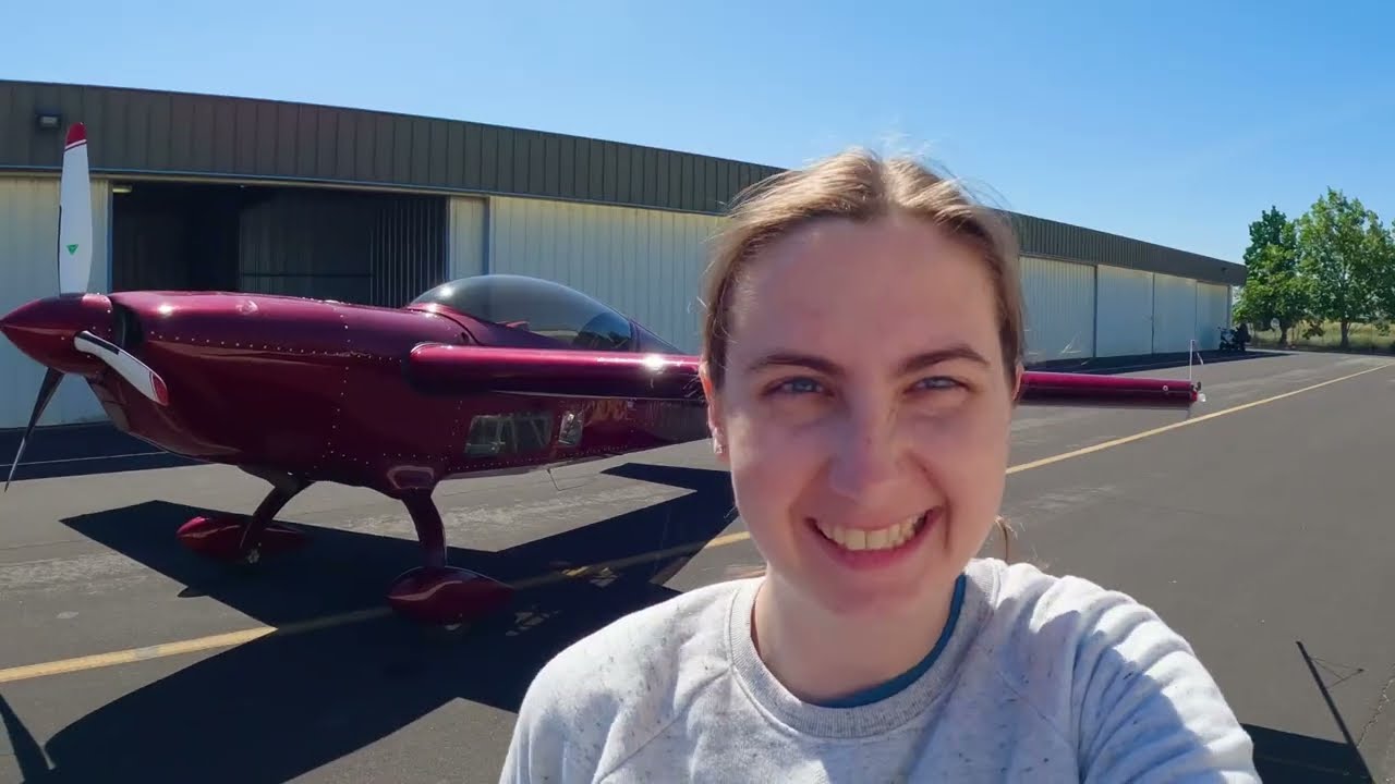 Clara from Skydio before her aerobatic flying lesson
