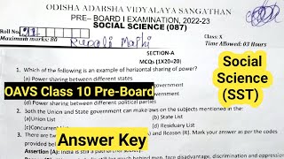 OAVS Pre-Board SST Answer Key Unofficial || OAVS Class 10 Social Science || @REVISEDSTUDY