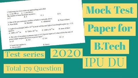 IPU DTU leet Test Paper for B.Tech | Model test paper | PDF link in description | test series 2021