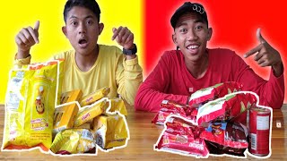 TANTANGAN MAKANAN 1 WARNA 24 JAM / MUKBANG MAKANAN SESUAI WARNA BAJU KITA! | Mikael TubeHD