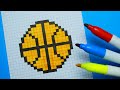 Как нарисовать баскетбольный мяч по клеточкам / How to draw a basketball by cells