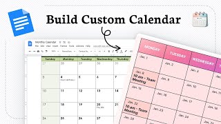 How to create a calendar in google docs (Planner Design)