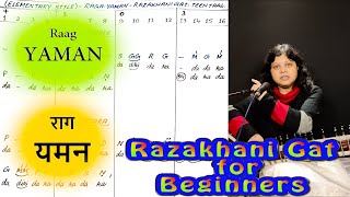 Raag Yaman - Razakhani Gat - Basic Notation