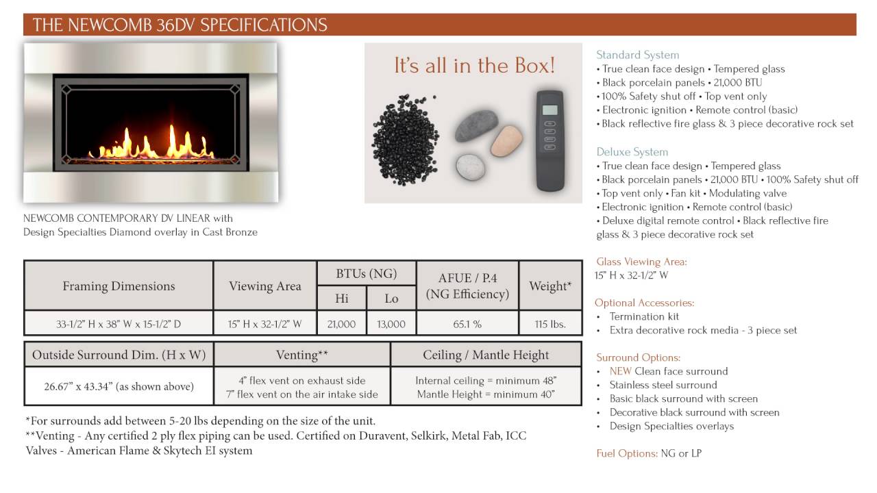 Sierra Flame 36 Direct Vent Linear Gas Fireplace YouTube