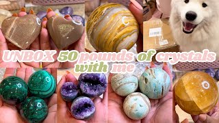 Unbox 50 Pounds of Crystals with me from my 2  FAVORITE CRYSTAL SUPPLIERS, Money Toads & Tons More!