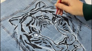Painting on Clothes: Jacket Art TIGER Commission