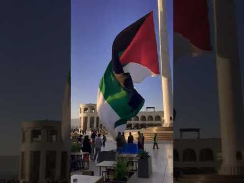 شوف حجم العلم لما نزل على ساحة الثورى في العقبه Jamall Xxpp