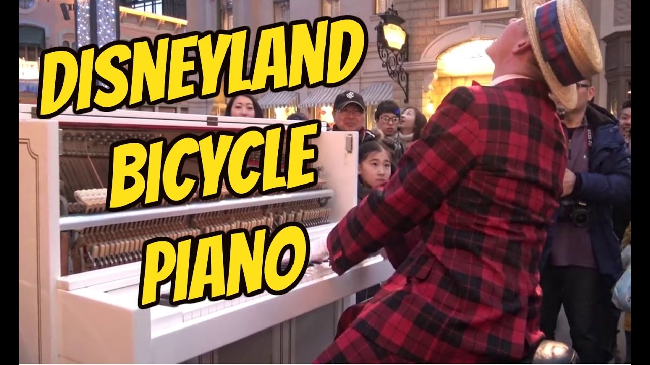 Amazing Disneyland Bicycle Piano Playing and Driving on the Parade