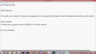 Java Programming: Static Keyword