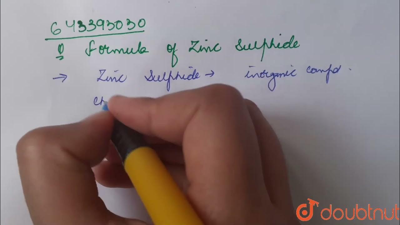 Formula of Zinc sulphide 6 ELEMENTS AND COMPOUNDS CHEMISTRY