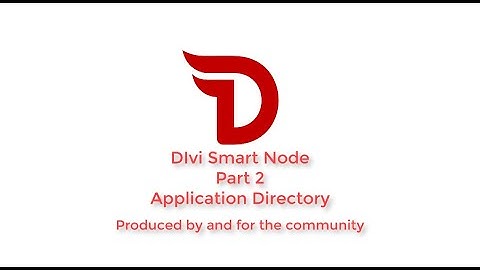 Application Directory - Divi Smart Node, Part 2