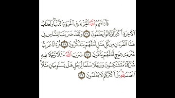 سورة الزمر 12 القسم الثاني عشر تكرار كيفي من .. فأذاقهم الله الخزي في الحياة .. إلى .. لا يعلمون