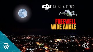 Night Flight with FreeWell Wide Angle Lens - FAKE MOON - DJI Mini 4 Pro - 4K screenshot 5
