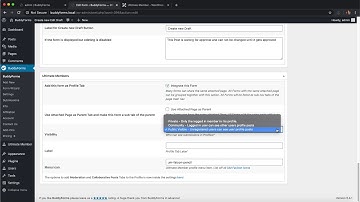 Ultimate Member Tab Visibility Settings for BuddyForms