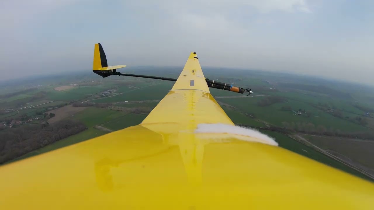 Forton: Big Yellow Rc Glider. Camera on Wing 7/7