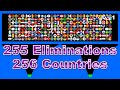255 times eliminations & 256 countries and regions marble race in Algodoo