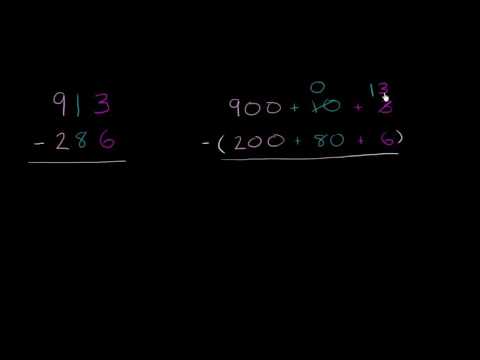 ორჯერ დაჯგუფება სამნიშნა რიცხვების გამოკლებისას