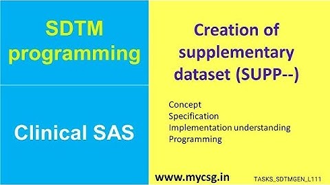 (Reupload) Clinical SAS: SDTM programming - Creation of supplementary dataset