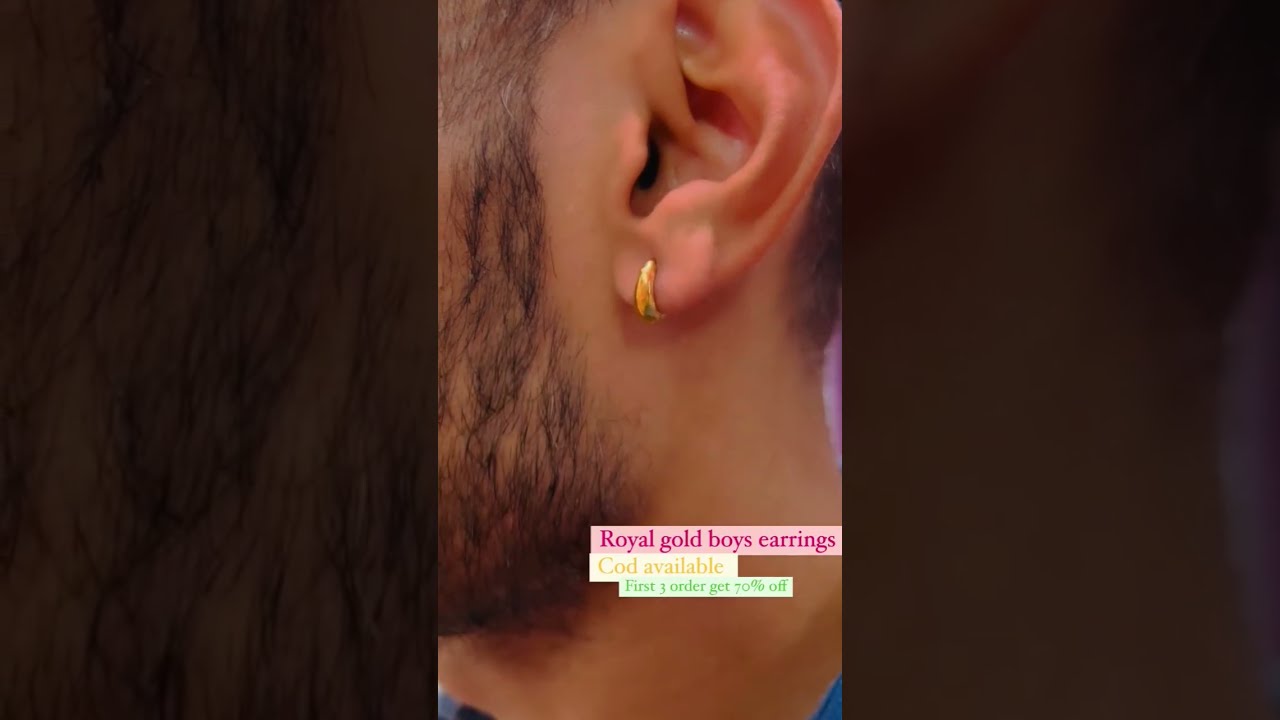 Buy morir Gold Plated Stud Earring Gold (Men and Boys) Online at Best  Prices in India - JioMart.