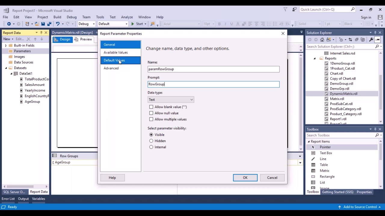 Ssrs Reports Training - Dynamic Matrix | Pivot Table