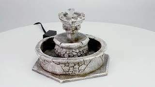 Circular resin fountain with functioning water movement cm 17x19x13 h video