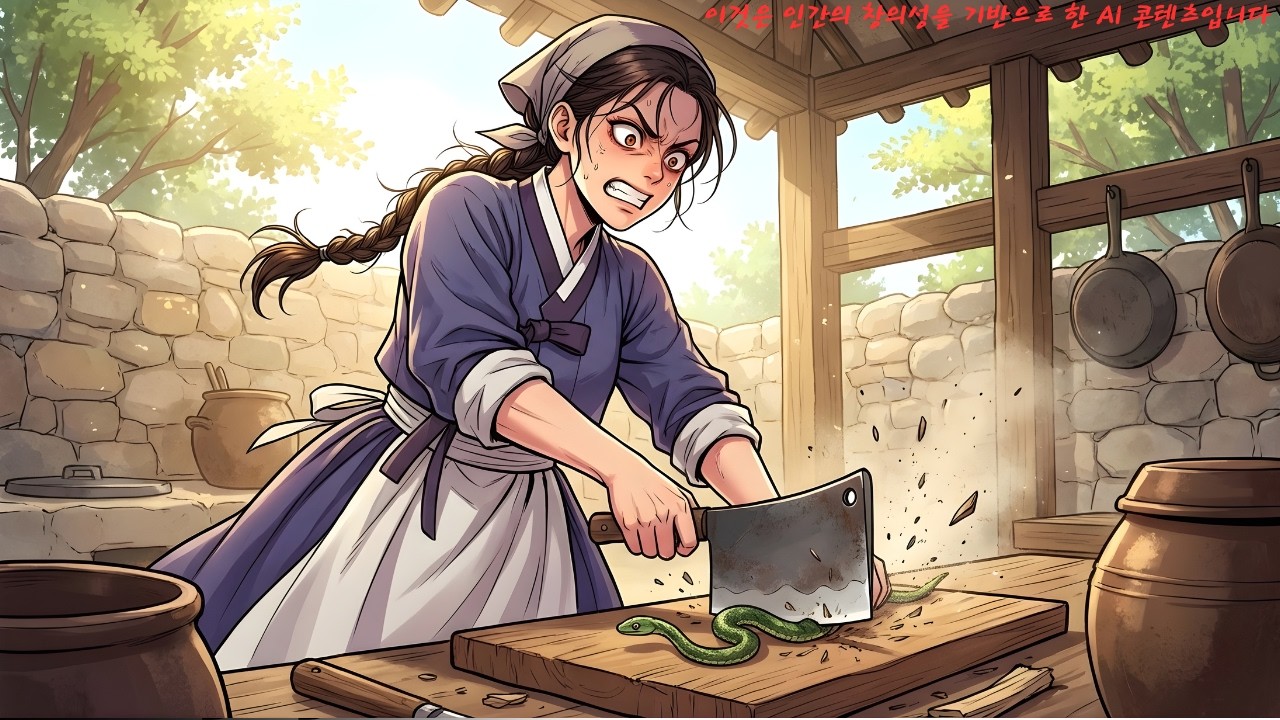 잔인한 며느리는 새끼 뱀을 죽였고, 어미 뱀은 며느리를 감싸 안고 강물에 던져버렸다.|민담 |전설 |설화 |옛날이야기 |오디오북 ...