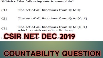 CSIR NET DEC 2019||REAL ANALYSIS||  COUNTABILITY QUESTION