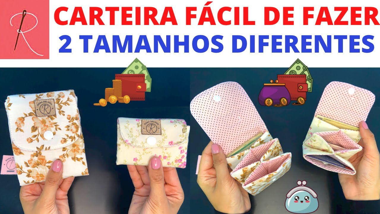 CARTEIRA E MINI CARTEIRA DE TECIDO SEM MOLDE