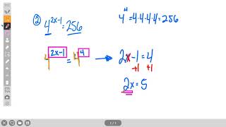 (DAY 1) Chapter 7 Topic 3 - Solving Exponential Equations