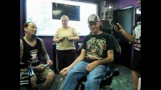 my bro doing my tattoo ,a tribute to my dad.R.I.P DADDY