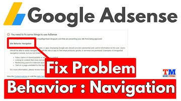 Fix Problem Behavior navigation | site behavior navigation adsense fix |site behavior navigation fix