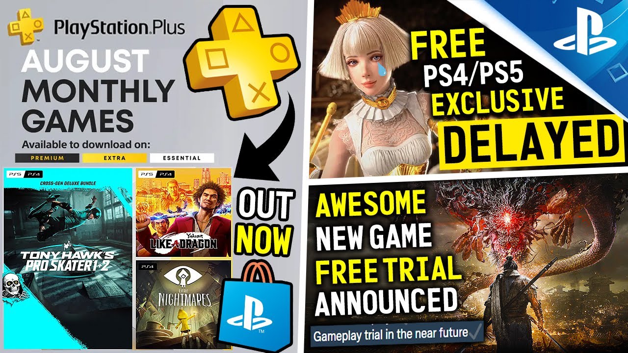 PS PLUS August 2022 Free Games LIVE, FREE PS4/PS5 Exclusive DELAYED