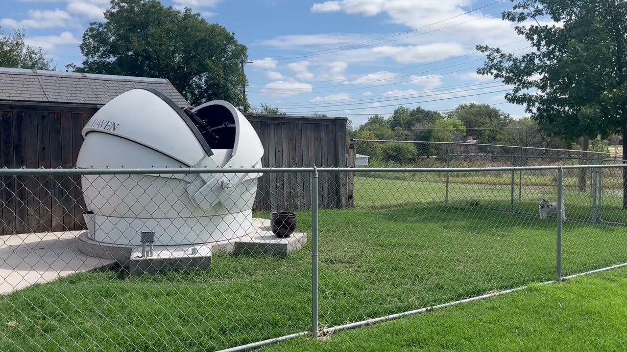 AstroHaven telescope observatory with SkyRoof controller and high-performance pier.