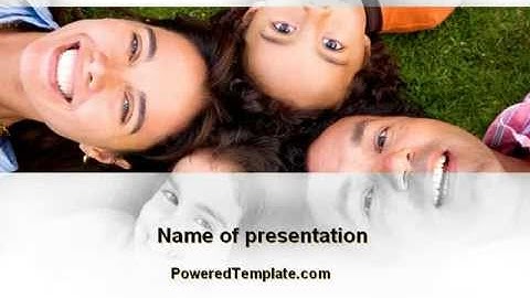 Happy Family On The Green Field PowerPoint Template by PoweredTemplate.com