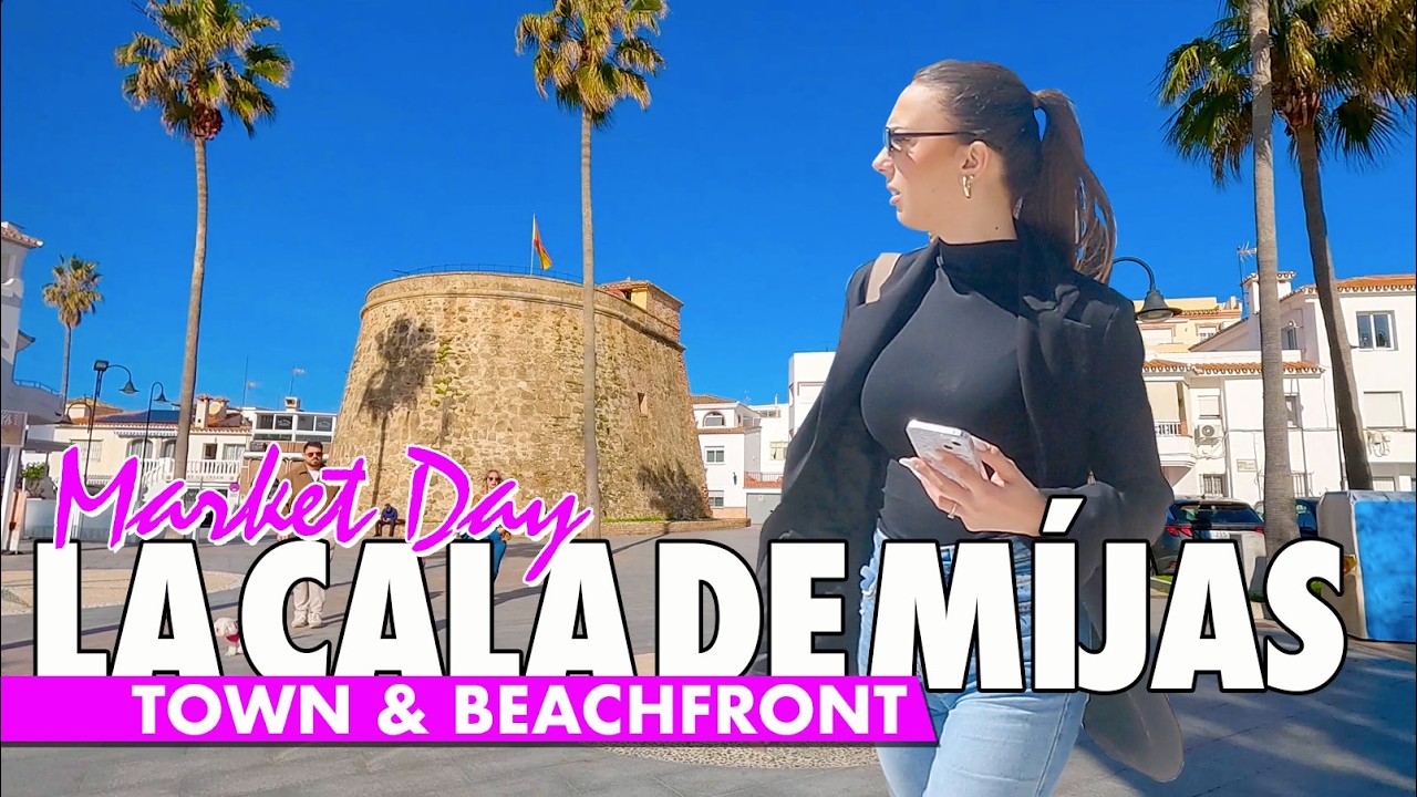 Winter in La Cala de Mijas | Míjas Costa town & beachfront walk | Spain virtual tour