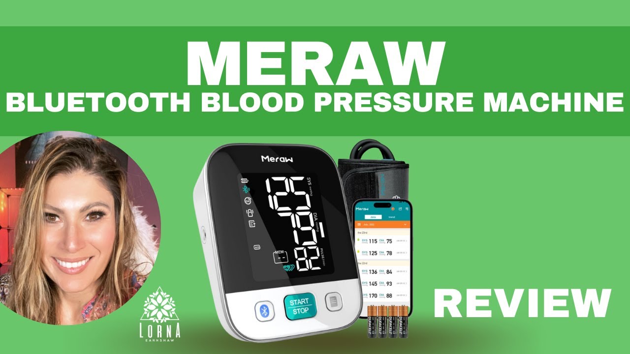 Meraw Bluetooth Blood Pressure Machine, High Accuracy Blood Pressure Cuff  Arm 8.7-16.5' with REVIEW 