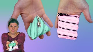 One zipper, one seam - DIY Continuous Zipper Pouch // How To Make Zongzi zipper bag / coin pouch